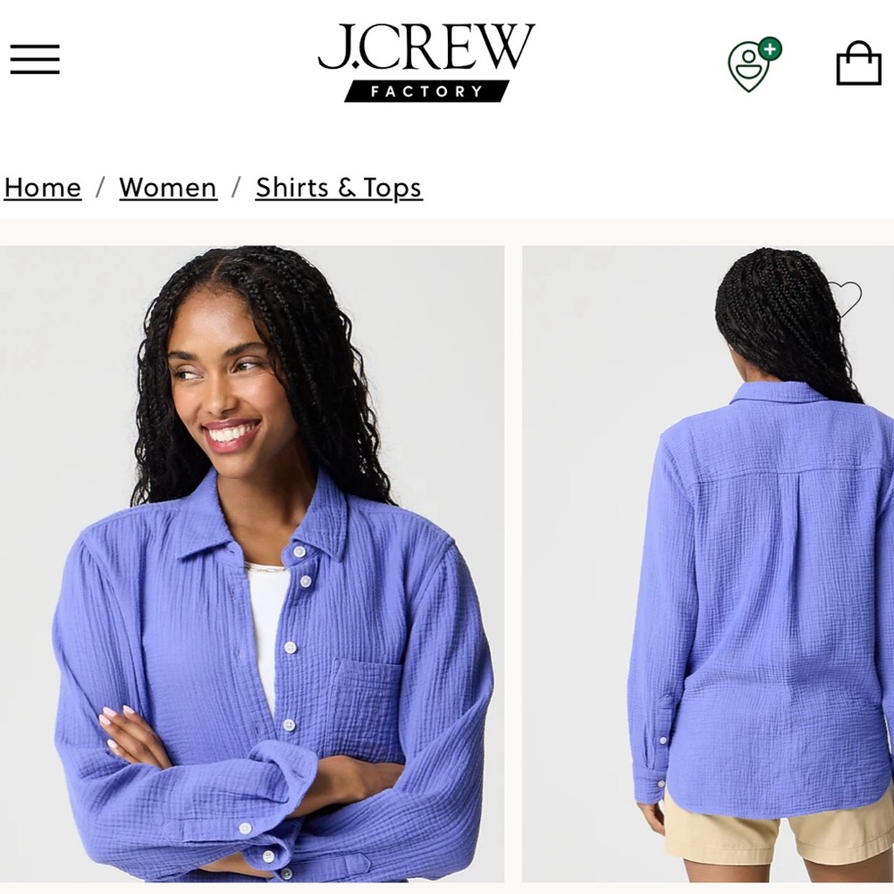 J. Crew Light Blue Crinkled Shirt